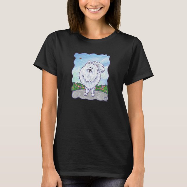 White Pomeranian T-Shirts (Front)