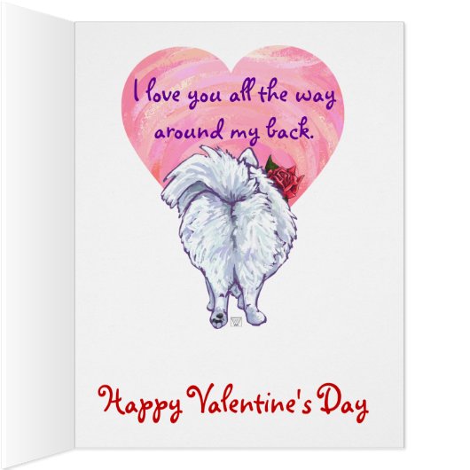 White Pomeranian Valentine's Day (Inside (Right))