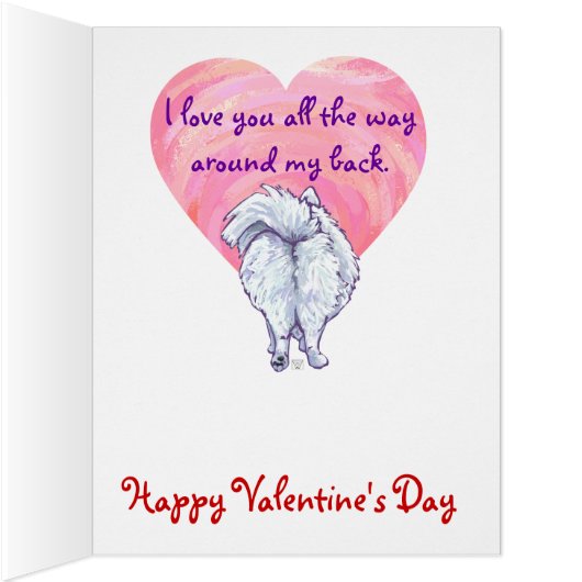 White Pomeranian Valentine's Day (Inside (Right))