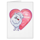 White Pomeranian Valentine's Day Cards (Front)