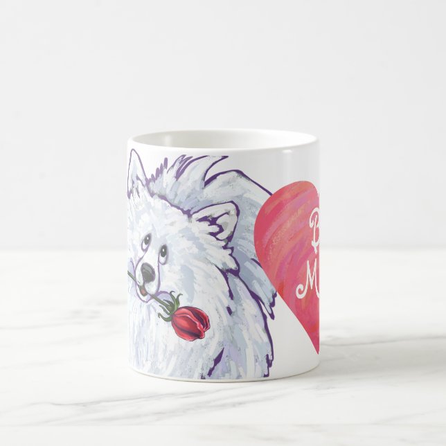 White Pomeranian Valentine's Day Color Morph Mug (Center)