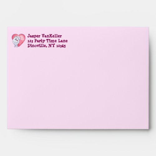 White Pomeranian Valentines Day Envelope