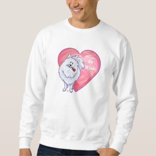 White Pomeranian Valentines Day Sweatshirt