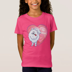White Pomeranian Valentine's Day T-Shirt