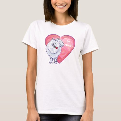 White Pomeranian Valentines Day T_Shirt