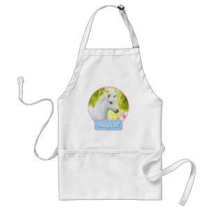 White Pony Unicorn Adult Apron