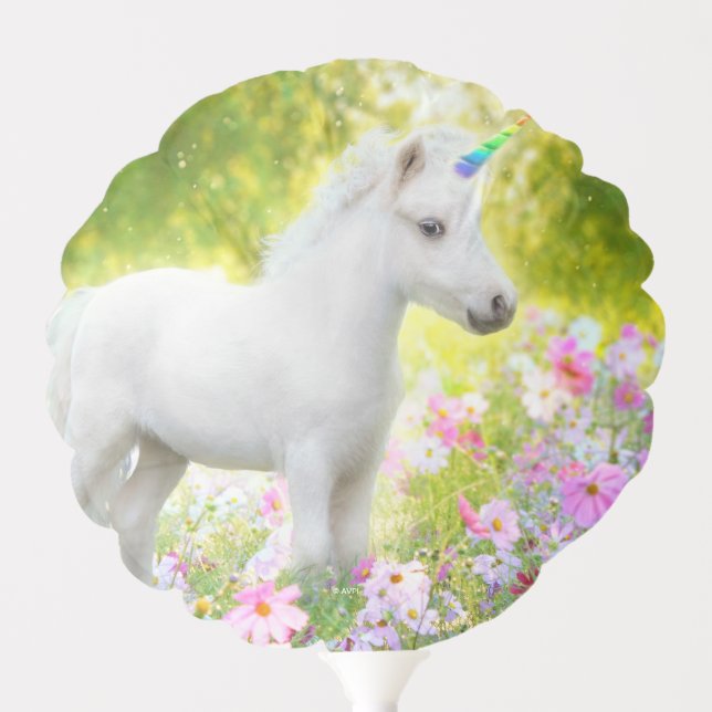 White Pony Unicorn Balloon (Front)