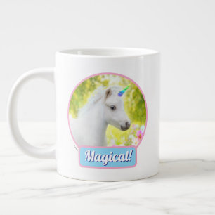 White Pony Unicorn Giant Coffee Mug