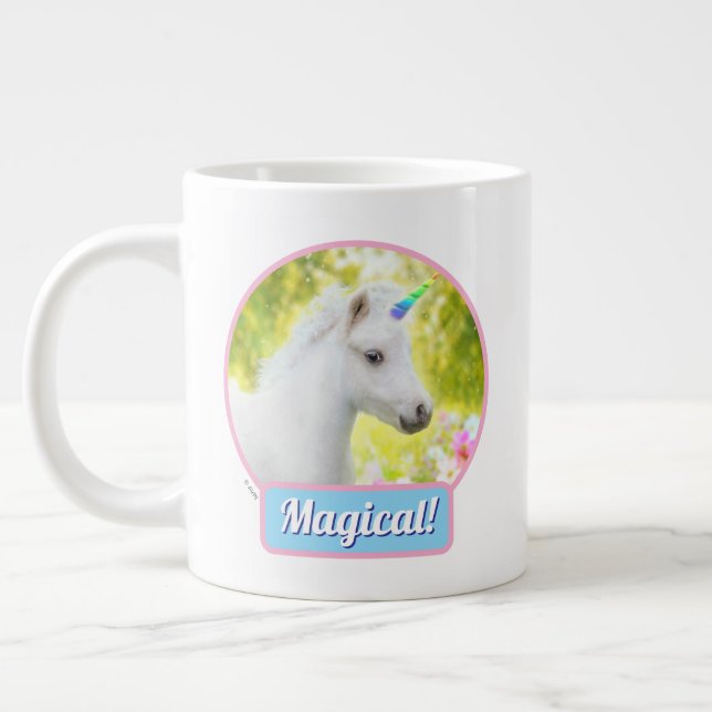 White Pony Unicorn Giant Coffee Mug (Left)