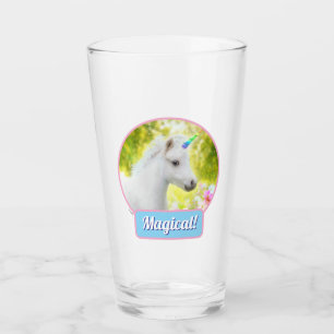 White Pony Unicorn Glass