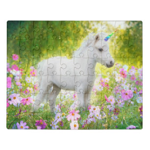 White Pony Unicorn Jigsaw Puzzle