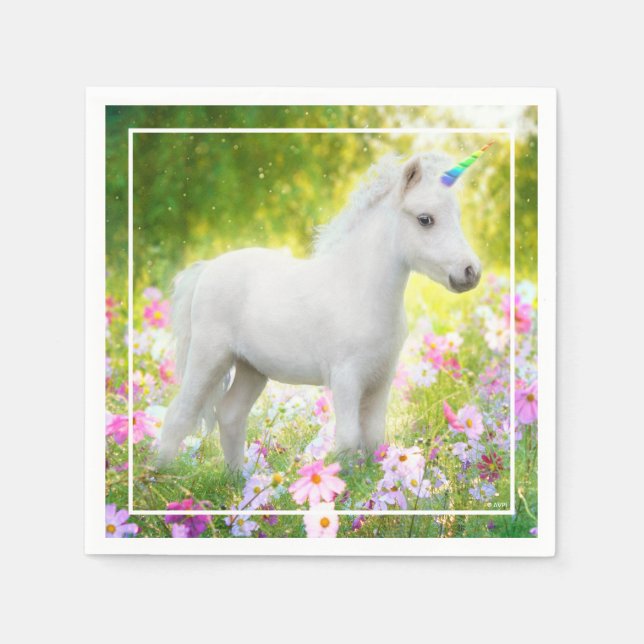 White Pony Unicorn Napkins (Front)