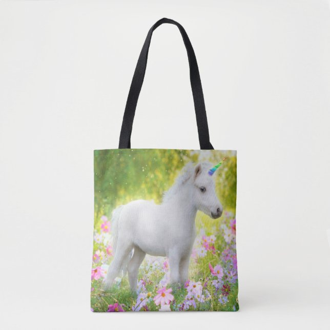 White Pony Unicorn Tote Bag (Front)