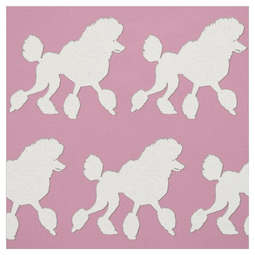 White Poodle Art Fabric