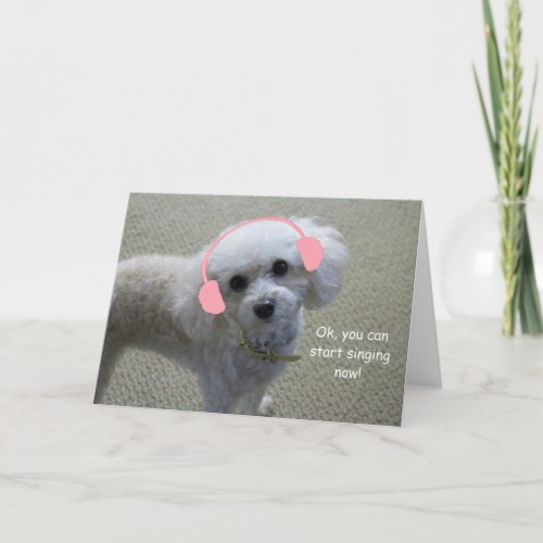 White Poodle Birthday Card by Focus for a Cause