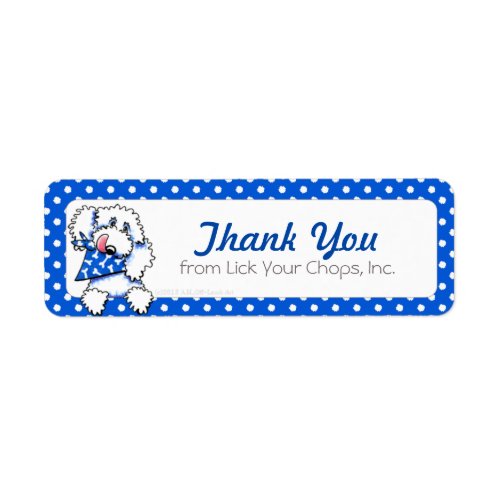 White Poodle Blue Dots Pet Food Business Labels