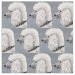 White Poodle Dog Art Fabric
