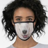 White Poodle Dog Face Mask (Worn Her)