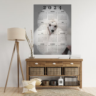 White Poodle Dog Fancy Haircut Photo 2024 Calendar