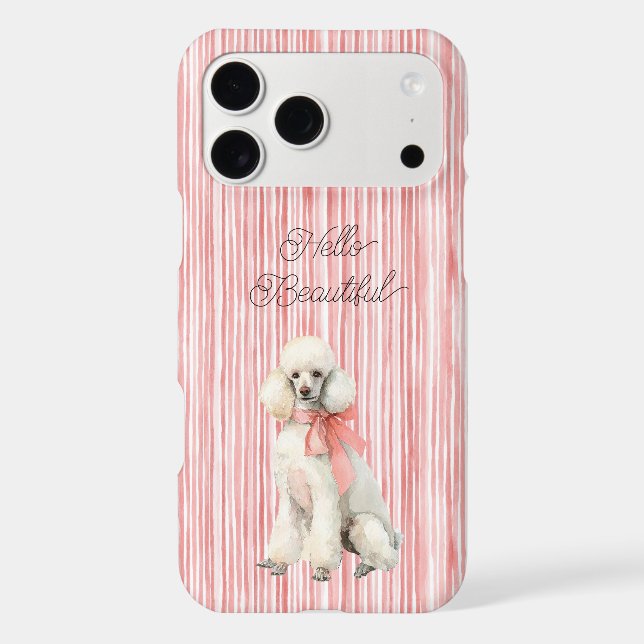 White Poodle Dog Hello Beautiful Case-Mate iPhone Case (Back)