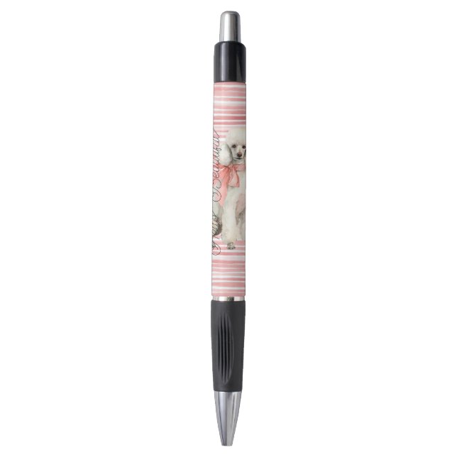 White Poodle Dog Hello Beautiful Pen (Front Vertical)