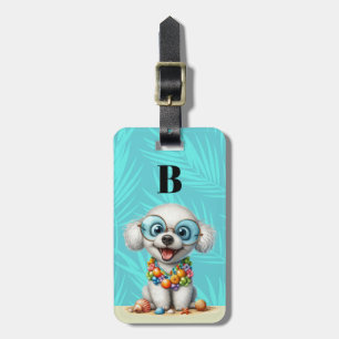 White Poodle Dog Luggage Tags