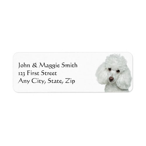 White Poodle Dog Pet Animal Label