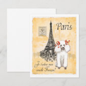 White Poodle Eiffel Tower Vintage Style Print (Front/Back)