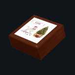 White Poodle Funny Christmas Dog with Tree Gift Box<br><div class="desc">Send a humorous Christmas gift with this white poodle wearing a red Christmas hat and holiday bow tie. Ready for a happy new year,  have a good time with this poodle next to a Christmas tree.</div>