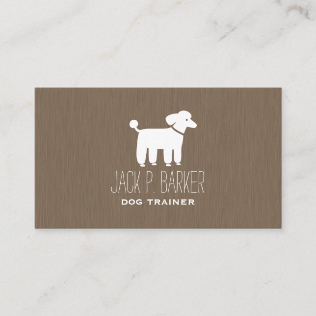White Poodle Graphic Business Card (Front)