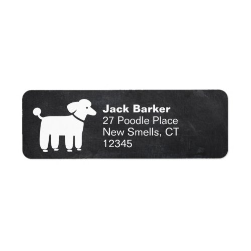 White Poodle Graphic Return Address Labels