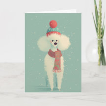 White Poodle Holiday Greeting