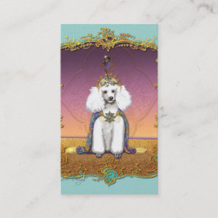White Poodle in Costume Business Card