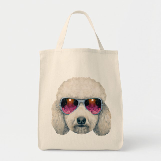 White Poodle Jumbo Tote (Front)