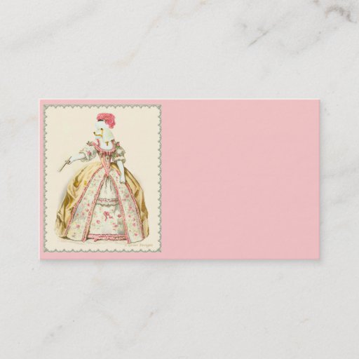 Customizable White Poodle Marie Antoinette Business Cards
