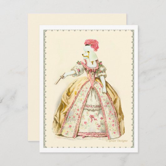 White Poodle Marie Antoinette French Fashion (Front/Back)
