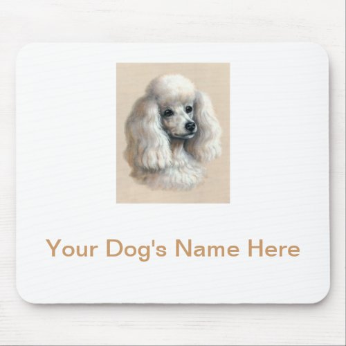 White Poodle Mouse Pad