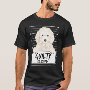 White Poodle Mugshot Guilty Dog T-Shirt