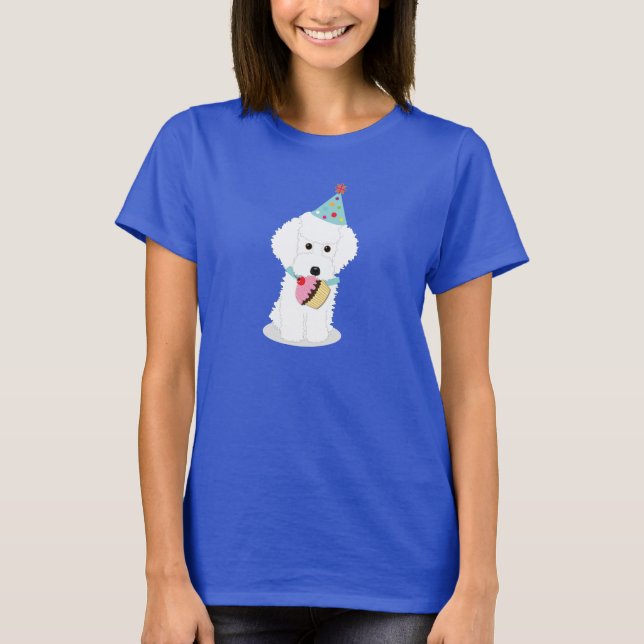 White Poodle Party Dog T-Shirt (Front)