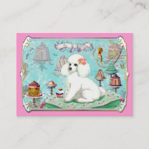 White Poodle Party Treats and Cupcake Business Card