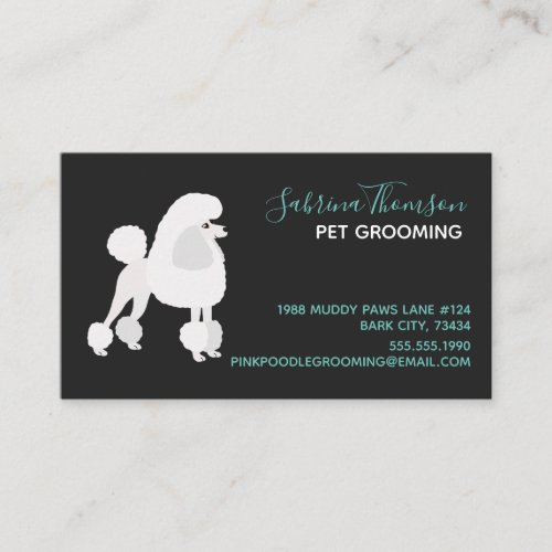 White Poodle Pet Grooming Business Card
