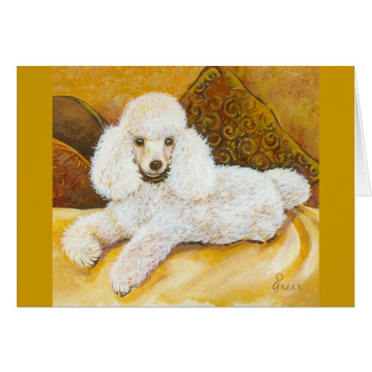 White Poodle Portrait Cards (Front Horizontal)