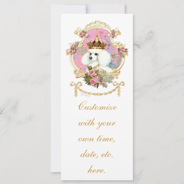 White Poodle Princess n Pink Roses (Front)