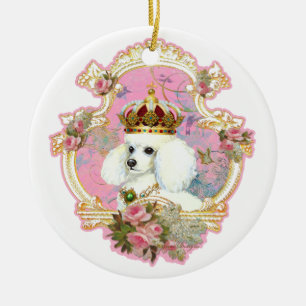 White Poodle Queen Christmas Ornament