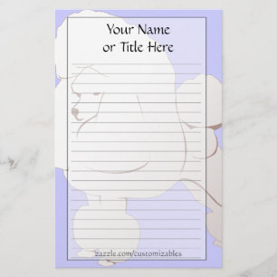 White Poodle Stationery