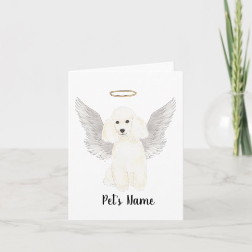 White Poodle Sympathy Memorial Bracelet Card