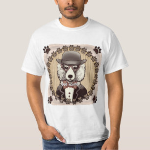 White Poodle wearing glasses t-shirt