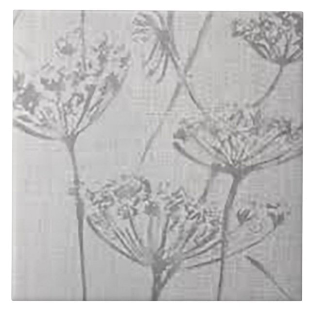 White Poofs of Fluff Ceramic Tile (Front)