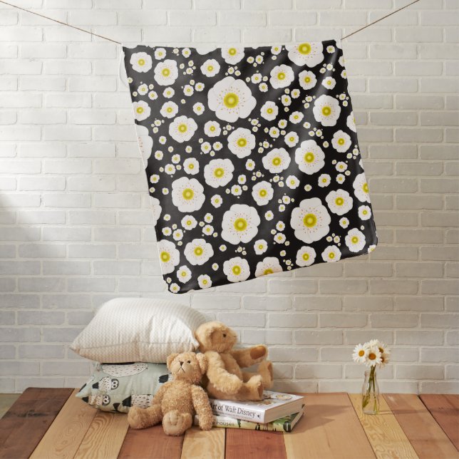 White Poppies Baby Blanket  (In Situ)