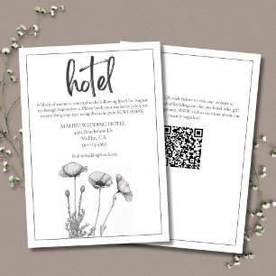 White Poppies Floral Elegant Wedding Hotel Enclosure Card